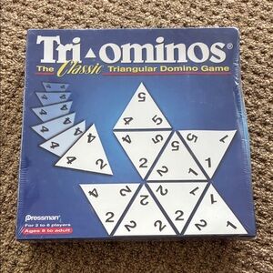 Tri-Ominos Classic Triangular Domino Game - Blue